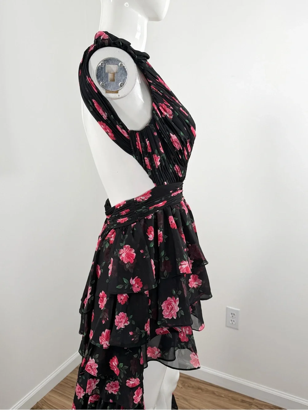 MAC DUGGAL 70246 One Shoulder Ruffled Floral Layered High-Low Dress Size 2
